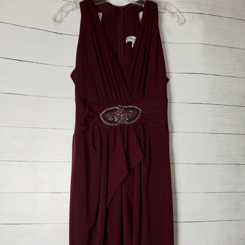David Meister Womens Halter Dress Wedding Swing Dance Party Cocktail Size 4